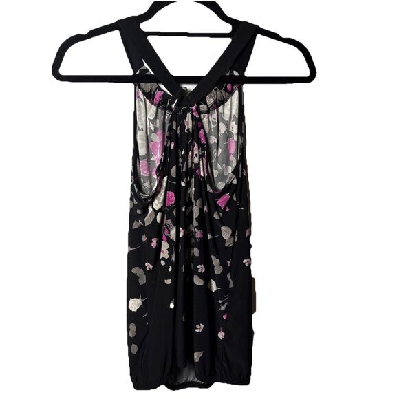 Womens SZ S razor back Floral Print Top tank Fairygrunge Whimsigoth - Picture 2 of 6